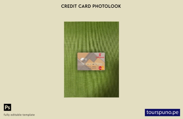 listo para imprimir plantilla frontal de Jamaica Scotiabank mastercard photolook